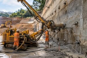 Injeção de consolidação e concreto projetado: como tratar o solo e revestir contenções